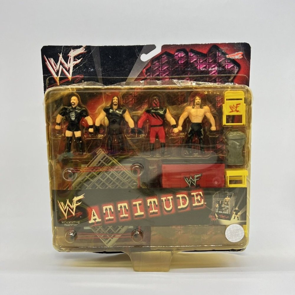 Just Toys WWF Micro Bend-Ems‎ Attitude Stone Cold Kane Edge Undertaker Toys Read
